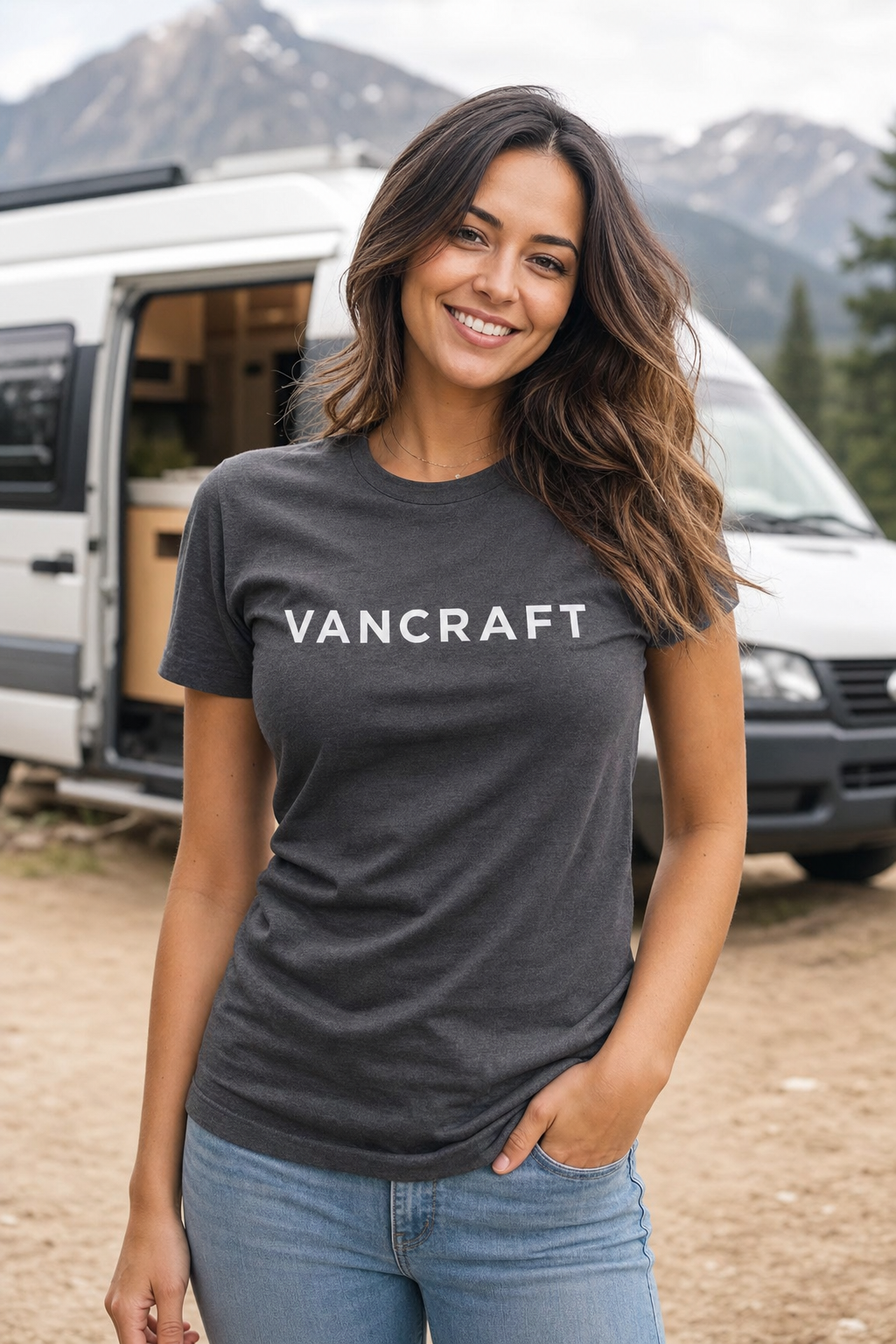 Woman wearing a VanCraft branded shirt